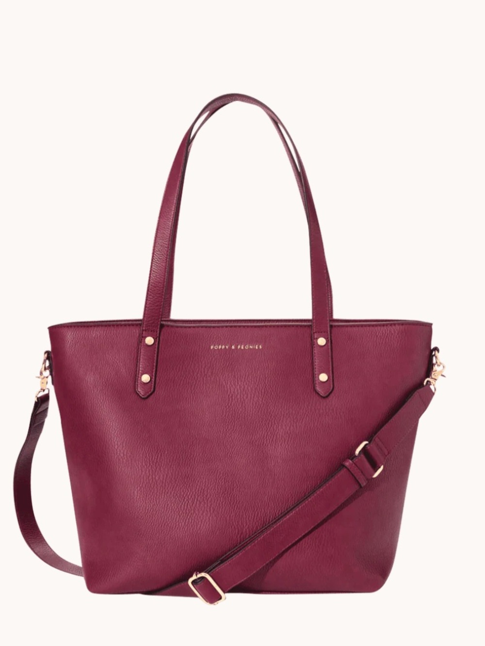Poppy & Peonies Go-Getter Tote in Berry Mulberry